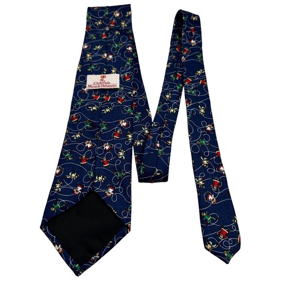 Childrens Miracle Network Neck Tie Mens 100% Polyester Navy Blue Ice Skating - Picture 3 of 6